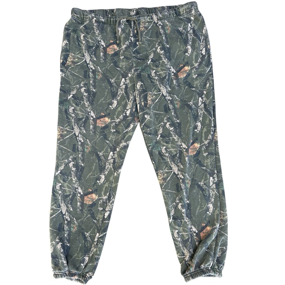 VTG No Boundaries Camo Sweat Jogger Pants Mens XL Drawstring Pockets Stretch